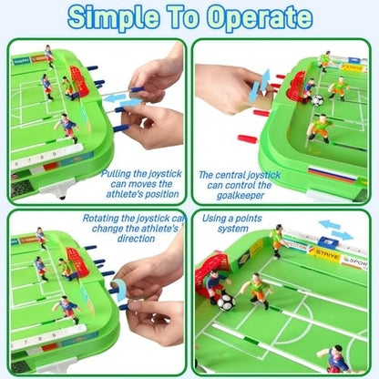 Foosball Game Table - Mini Table Finger Soccer Game for 2+ Players, 21x11 Inches, Interactive Indoor Outdoor Desktop Foosball, Ideal for Family Gatherings, Parties & Football Match Celebrations
