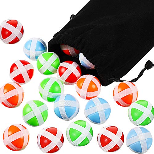 Skylety 20 Pieces Sticky Balls for Fabric Dart Board, Dart Hook and Loop Safe Sport Balls Darts Accessories for Indoor and Outdoor Party - color: Red, Blue, Green, Orange, size: 1.34 Inch
