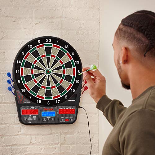 Viper 850 Electronic Soft Tip Dartboard, 15.5 in Regulation Target, 50 Games, 6 Darts Included, Black