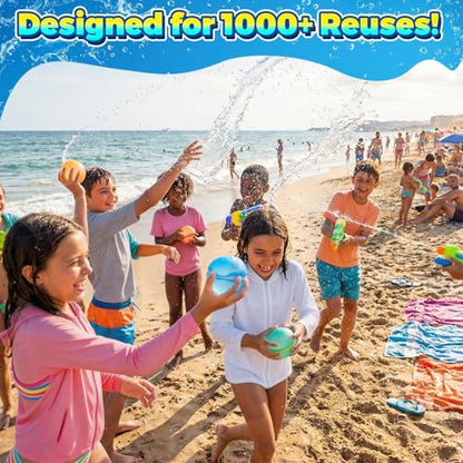 Reusable Water Balloons,12 Pcs Magnetic Splash Refillable Balls,Summer Water Toys for Kids Pool Beach & Outdoor (12pcs) - color: 12pcs