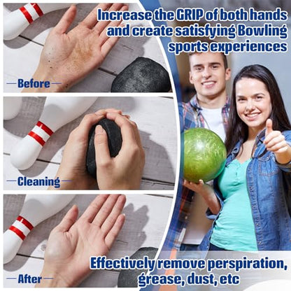 Lewtemi Microfiber Ultra Dry Bowling Grip Ball, 2 Pcs Microfiber Bowling Rosin Bags for Hands for Golf Lifting Rock Climbing Tennis Gymnastics - color: Black
