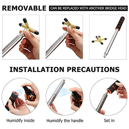 Skylety Pool Cue Snooker Stick Pool Table Accessories Retractable Billiards Cue Rest with Removable Brass Bridge Head - style: Cross Bridge Head