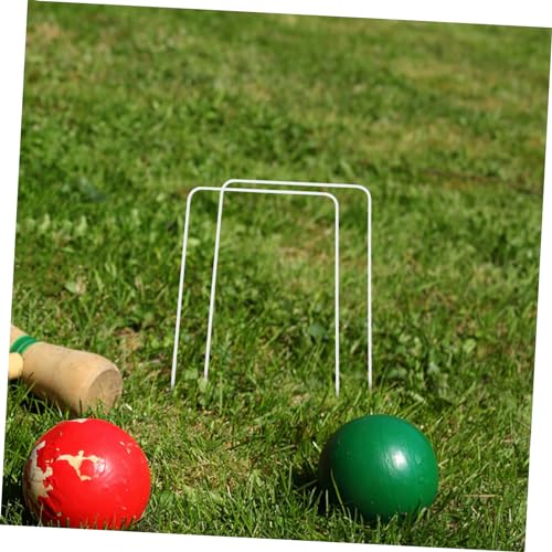 GARVALON 9pcs Iron Wire Croquet Wickets Replacement Outdoor Croquet Gate for Family Lawn Backyard Games for Picnics Camping and Outdoor Gatherings
