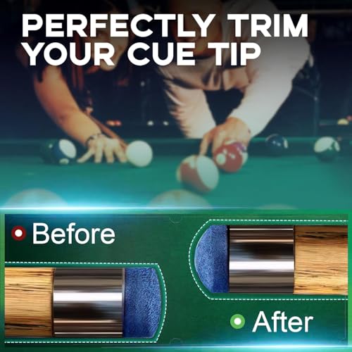 Billiards Pool Cue Tip Shaper, 11-in-1 Pool Stick Tips Replacement Kit, Billiards Accessories Tool, Table Accessories for Repair and Shaping Cue Tips