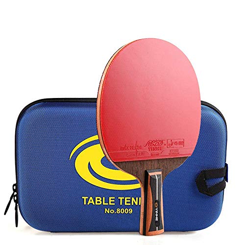 Carbon Table Tennis Bat with Free Case 5-ply Wood 2-ply Carbon Ping Pong Paddle Comfortable Handle/As Shown/Short Handle - size: Long Handle