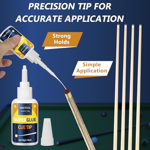 Pool Cue Tip Glue 100g, Quick Dry Billiard Cue Tip Glue for Pool Stick, Heavy Duty Super Adhesive for Snooker Cue, Pool Cue Accessories - No Tip Clamp Needed - size: 100g