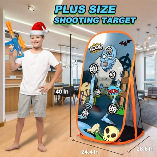 Quanquer Toy Foam Blasters Shooting Practice Target Compatible with Nerf Toy Blasters - Zombie Shooting Target Game with Net - Ideal Shooting Games Toy Gift for Boys Girls Indoor Outdoor Activity