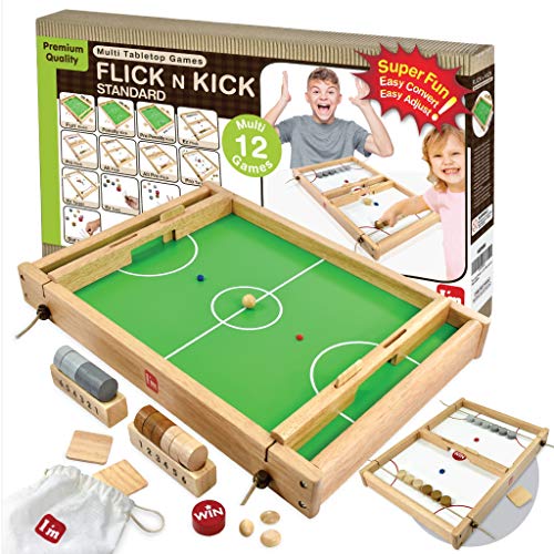Big Flick n Kick: Wooden Multi Tabletop Indoor Portable Board Games for Kids and Family - style: FLICK n KICK Deluxe
