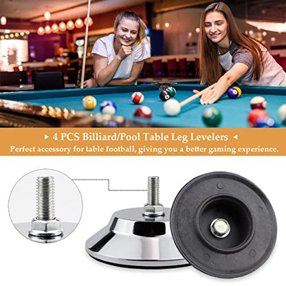 5Inch Billiard Table Feet, 4 PCS Pool Table Leg Levelers Adjustable Furniture Levelling Feet, Metal Table Leg Levelers Heavy Duty Leveling Feets, Leveling Risers for Football Table,