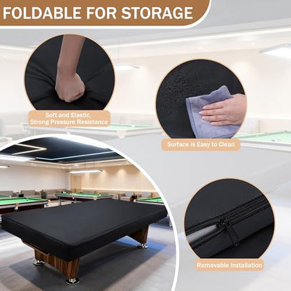 BALAPET Heavy Duty Leatherette Pool Table Cover and Insert Mat Set, Waterproof & Tearproof Indoor & Outdoor Billiard Table Cover, Foldable Foam Pool Table Insert for Table Conversion Topper - size: 78*38.5*1.6"