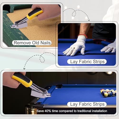 Pool Table Felt,8.53'/ 9' Billiard Cloth with 6 Pcs Cloth Strips and Staple Remover,Gloves,Pool Table Felt Replacement kit for Bars Clubs Family - color: Blue, size: 8.53FT