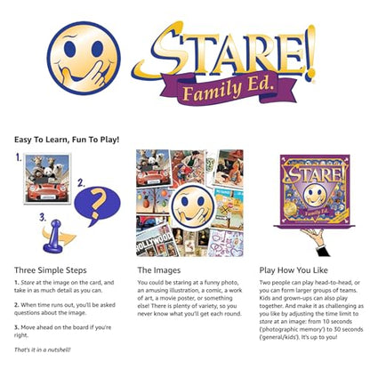 Stare - Fun Game of Visual Recall Where Quirky Image Cards Challenge Players' Minds – Classic for Adult & Family Game Night