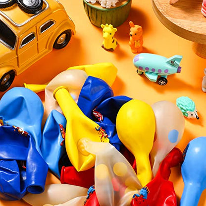 60 Pack Carnival Theme Party Balloons Decorations 12 Inch Latex Confetti Circus Animal Balloons Red Yellow and Blue Circus Decorations for Carnival Birthday Clown Party Showman Supplies