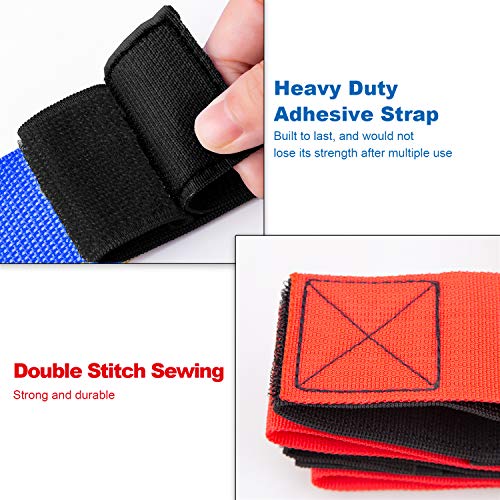 Three Legged Race Bands, 2 Sets, Team Building, 3 Legged Race Bands, Outdoor Party Group Game for Teenagers Adults, Cooperative Team Race for Birthday, Relay Race, Field Day, Backyard Activity Game - size: For 8 people（Red&Blue）