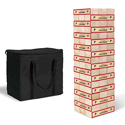 Wild Sports NFL Giant Stacking Wooden Blocks – Tumbling Tower Classic Family Game Stacks – Great Gift for Any Football Fan! - color: Atlanta Falcons