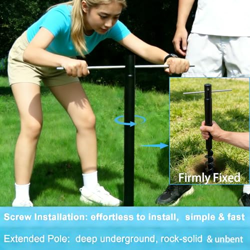 Tetherball Set for Adults and Dog with Tetherball Ball, Rope and Pole, Heavy Duty Tetherball Pole Set Family Fun Portable Outdoor Game for Backyard, Lawn, Sand and Beach