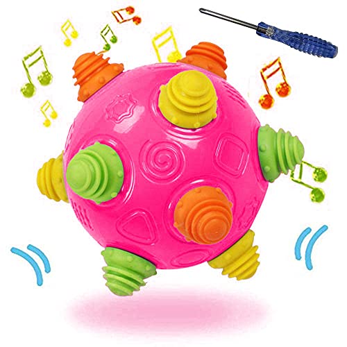 Toddler's Music Dancing Shake Ball - Move, Crawl, Bounce, Sensory Learning for Kids and Babies, Fun Gift for Both Boys and Girls - color: red