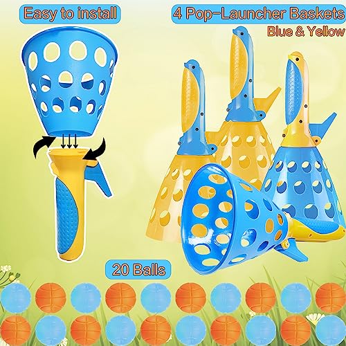 Pop-Pass-Catch Ball Game Outdoor Toys for Kids Games, Pool Beach Toys for Toddler Boys, Indoor Outdoor Games for Kids Ages 3-5-7 4-8-12 Year Old Boys Girls Teens Adults Family & Friends Yard Party Fun