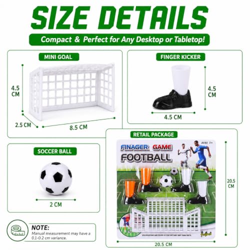 Finger Soccer Game Set with 2 Goals, Mini Table Football Game for Fans Club Sports Bar and Home Party
