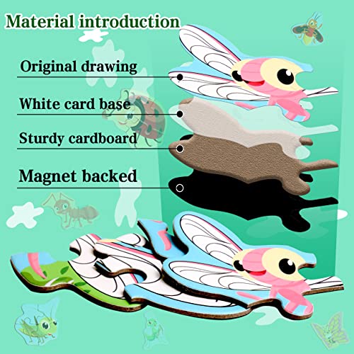 Magnetic Puzzles for Kids Ages 3, Travel Toddler Puzzles Ages 4-5 Year, Insect Activities Toy for Boys & Girls Learning Magnet Gift for Road Trip - style: Insect