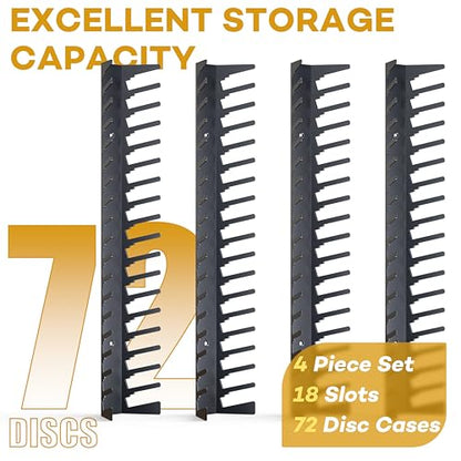 Funturbo Video Game Storage Wall Mount Game Case Holder, Metal Wall Mounted Media Storage Shelves for PS, Xbox, Switch Game Organizer (4-Pack) - size: 4-Pack