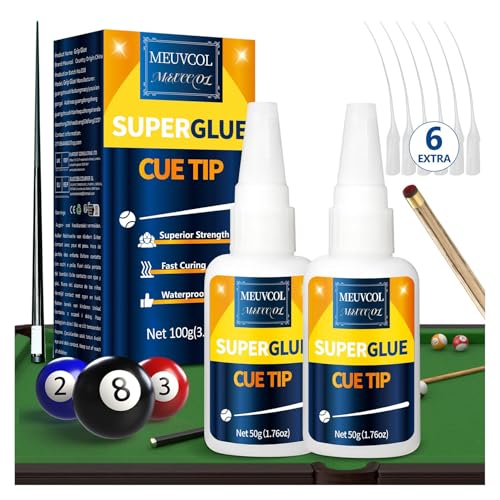 Pool Cue Tip Glue 100g, Quick Dry Billiard Cue Tip Glue for Pool Stick, Heavy Duty Super Adhesive for Snooker Cue, Pool Cue Accessories - No Tip Clamp Needed - size: 100g