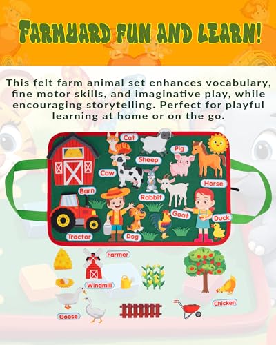 HappyVk Educational Felt Story Board Set – One Felt Board and 154 Pieces Storytelling Learning Kit for Toddlers and A Felt Activity Board Game with 10 Weaving Strips - Montessori Toys Activity Board