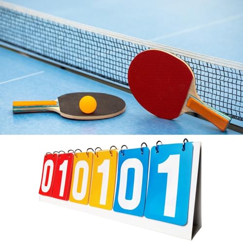 Scoreboard Score Counter Team Games Table Score Flipper Score Keeper for Baseball Soccer P.E Classroom Activities Badminton, Red Yellow Blue