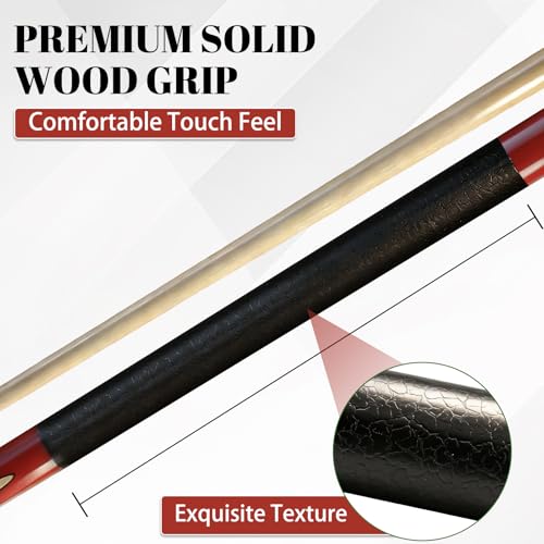 HMQQ 58 Inch Pool Cue Sticks Set, 2/4/6 Pack 20 oz 2-Piece Billiard Cues with 13mm Leather Tips, Matching House Cue Set for Adults, Home Tables, Bars & Group Play - size: Set of 4