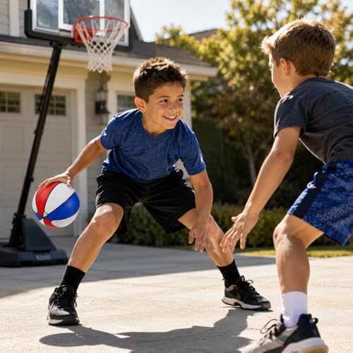 The Dreidel Company Mini Basketball, Red/White/Blue mini Basketball, Sports Lovers, Outdoor Fun, Birthday Parties Events & Gatherings, Party Favors, 7" Ball - size: Single