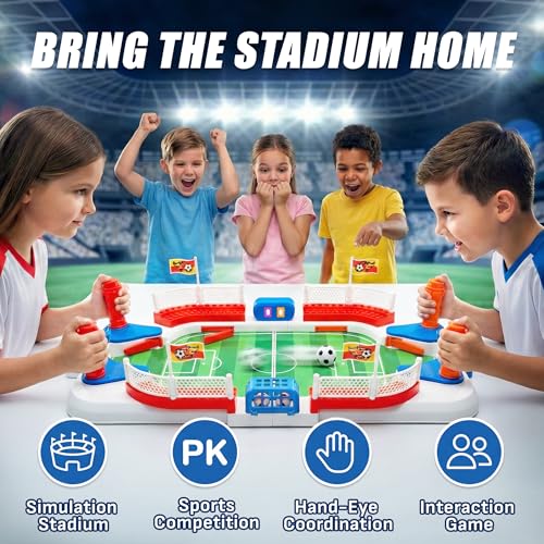 SMILESSKIDDO Soccer Board Games for Kids, Mini Foosball Table Toys for 3 4 5 6 7 8-12 Year Old Kids, Interactive Soccer Toys Indoor Home Party - Gift for Boys Girls Birthday Holiday