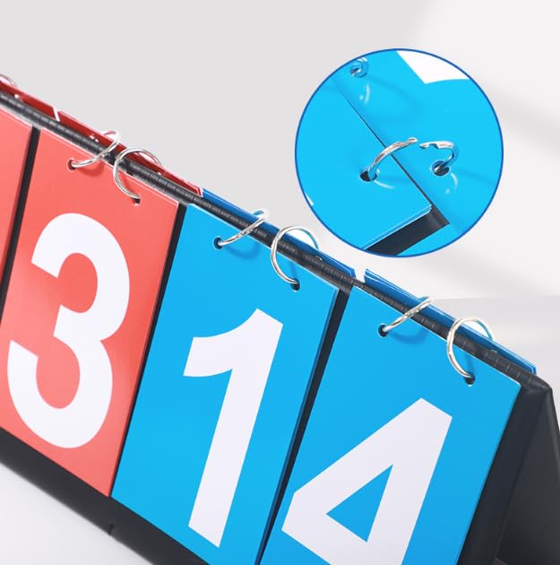 LIUSM 4-Digital Portable Table Top Scoreboard Flipper, Multi Sports Score Flip Scoreboard Score Keeper