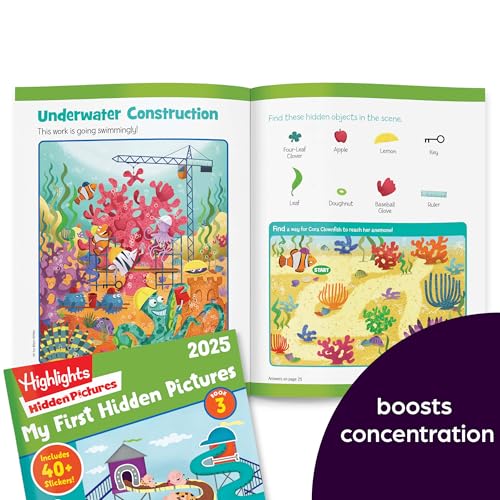 Highlights My First Hidden Pictures 2025 Activity Books for Kids Ages 3-6, 4-Book Set of Travel-Friendly Screen Free Seek and Find Fun with Stickers