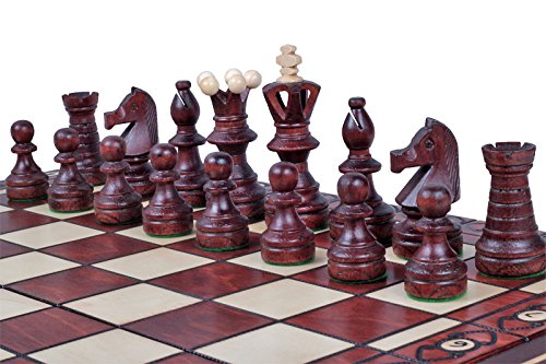 Beautiful Handcrafted Wooden Chess Set with Wooden Board and Handcrafted Chess Pieces -1-2 Players, Gift idea Products (21" (55 cm))