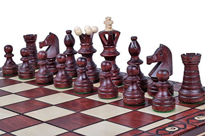 Beautiful Handcrafted Wooden Chess Set with Wooden Board and Handcrafted Chess Pieces -1-2 Players, Gift idea Products (21" (55 cm))