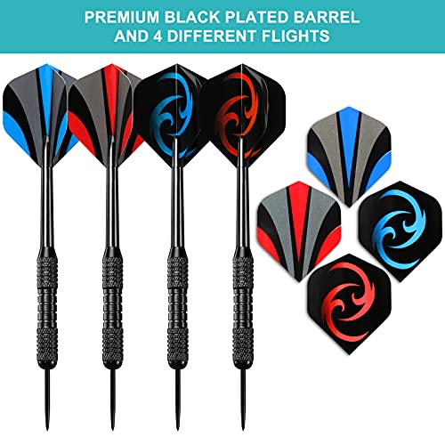 Accmor Darts Metal Tip Set, 12 Pack Steel Tip Darts Darts Set, 24 Grams Professional Metal Darts - color: Black Stripes
