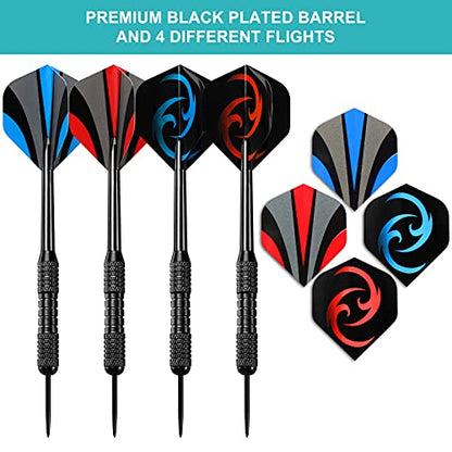 Accmor Darts Metal Tip Set, 12 Pack Steel Tip Darts Darts Set, 24 Grams Professional Metal Darts - color: Black Stripes