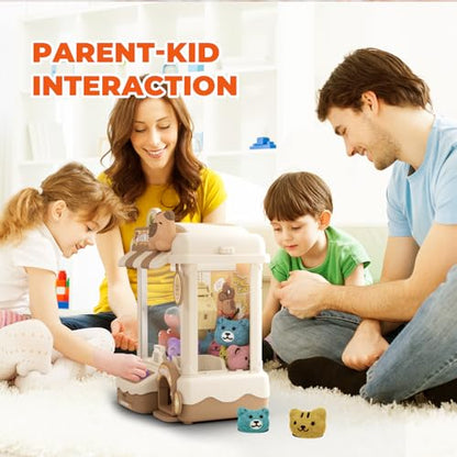 Capybara Claw Machine for Kids, Arcade Prize Grabber with Plush Toys and Capsules, 3-Joystick Coin-Style Controls, Lights and Music, Gift for Ages 3 and Up - style: Capybara