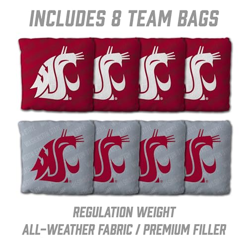 YouTheFan NCAA 2' x 4' Slogan Series Professional Wood Cornhole Game with Logo Bags - color: Washington State Cougars