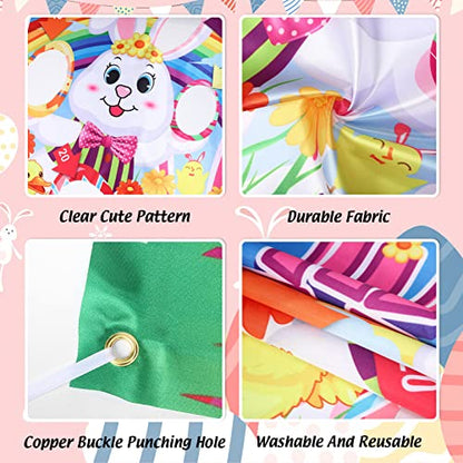 23 Packs Easter Outdoor Party Games for Kids Potato Sack Race Jumping Bags with Legged Race Bands, Egg and Spoon Race，Toss Game and Stickers, Outdoor Games for Easter Eggs Hunt,Easter Party Supplies