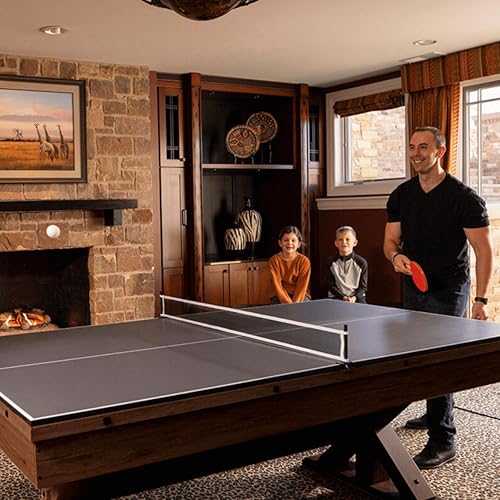 7' 3 in 1 Multi Game Pool Table with Dining Top Pool Ping Pong Table Combo with Dual Storage Bench Seating. Includes Billiards, Ping Pong Accessories.