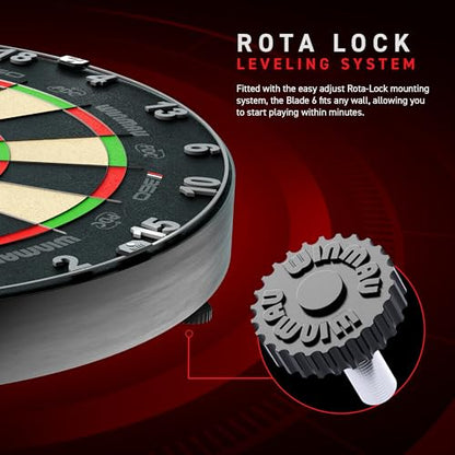 WINMAU Blade 360 Dartboard – Triple Core Carbon with Full Rotation System for Maximum Durability & Scoring Precision, Self-Healing Sisal, Rota-Lock Setup
