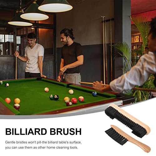 BESPORTBLE Wood Cleaner 2Pcs Pool Table Clean Wooden Pool Table Cleaning Tool Billiard Pool Table Rail Brush Wooden Handle Nylon Bristles Set 9Inch Horse Brush