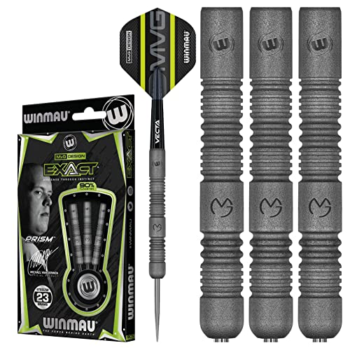 WINMAU Michael Van Gerwen MvG Exact 23 gram Tungsten Darts Set with Flights and Stems (Shafts)