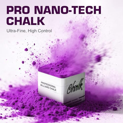 Banly Pool Cue Chalk, Nano Technology Billiard Chalk for Professional Tournament Standard, Low Dust, Super Dense, Suitable for Snooker/Pool/8-Ball - color: Purple-2 pcs