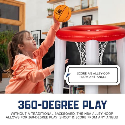 Franklin Sports NBA Alley-Hoop Kids Inflatable Toy Basketball Hoop Set - Indoor + Outdoor Mini Inflatable Hoop + Basketball Set for Kids Ages 3+ - Boys + Girls Basketball Toy - 48" Inches