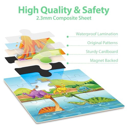 Animal Magnetic Puzzles for Toddlers 3-5, Travel Toys for Kids Ages 4-6, Educational Learning Magnets, Ideal Road Trip Activities for 3 4 5 6 Boys and Girls - style: Animal