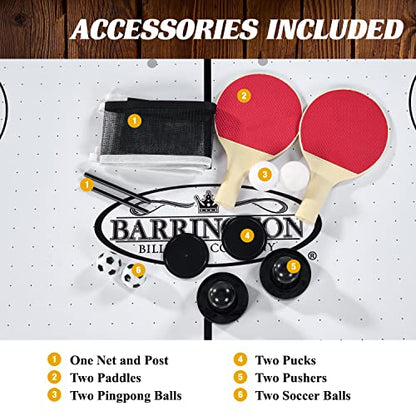 Barrington 3-in-1 Combination Game Table 54”, Foosball, Air-Powered Hockey and Table Tennis Combo Table, Multi Game Table Perfect for Family Game Rooms, All-in-One Arcade Table