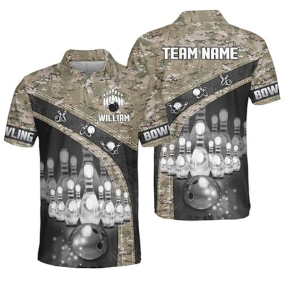 GABITA Personalized Bowling Jerseys for Men, Custom Bowling Polo Shirt, Bowling Shirts Gift for Bowler Team Player - color: A45