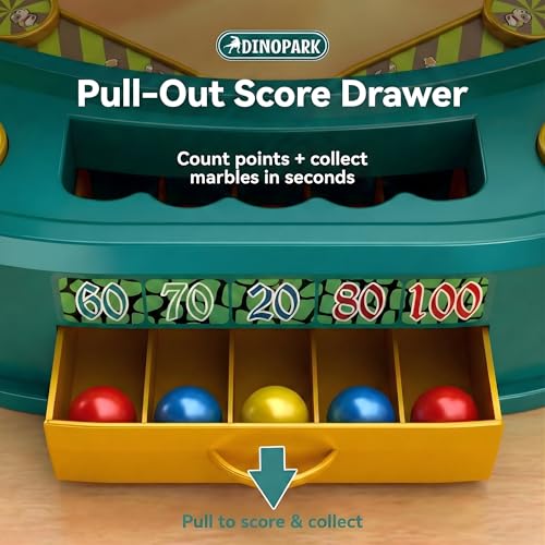 Dino Pinball Machine — Tabletop Arcade Game with Obstacles, Pull-Rod Launcher, Flippers, Dinosaur Targets & Scoring Zones, 1-2 Player Mini Pinball for Kids Ages 3+ - style: Dino Pinball